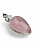 Rose Quartz & Garnet Solid 925 Sterling Silver Pendant
