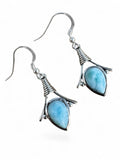 Caribbean Larimar Solid 925 Sterling Silver Earrings