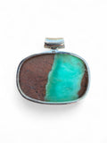 Chrysoprase & Garnet Solid 925 Sterling Silver Pendant
