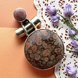 Leopardskin Jasper & Pink Opal Solid 925 Sterling Silver Pendant