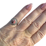 Kingman Pink Dahlia Turquoise Solid 925 Sterling Silver Ring 5