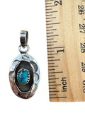 Kingman Turquoise Shadow Box Solid 925 Sterling Silver Pendant