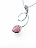 Pink Opal Solid 925 Sterling Silver Pendant with chain