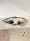 Iolite Solid 925 Sterling Silver Bangle Bracelet