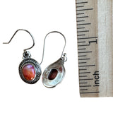 Kingman Pink Dahlia Turquoise Solid 925 Sterling Silver Earrings