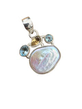 Pearl Multi-Stone Solid 925 Sterling Silver Pendant