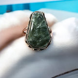 Seraphanite Solid 925 Sterling Silver Ring