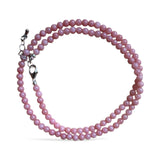Pink  Rhodochrosite 4 mm Beaded Necklace