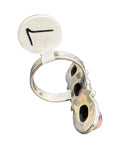 Kingman Red Rose Dahlia Solid 925 Sterling Silver Ring 7