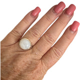 White Opal Solid 925 Sterling Silver Ring 8