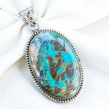 Chrysocolla Solid 925 Sterling Silver Pendant