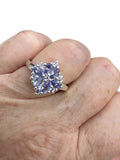 Tanzanite Solid 925 Sterling Silver cluster Ring 5