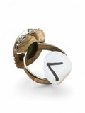 Kingman Peacock Dahlia Solid 925 Sterling Silver Ring 7