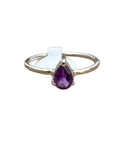 Amethyst Solid 925 Sterling Silver Stack Ring