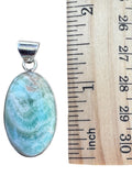 Caribbean Blue Calcite Solid 925 Sterling Silver Pendant