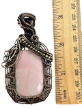 Pink Opal Copper Wrapped Pendant