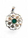 Chrysoprase & Peridot Solid 925 Sterling Silver Pendant