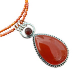 Carnelian Solid 925 Sterling Silver Pendant Necklace