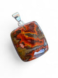 Seam Agate Solid 925 Sterling Silver Pendant