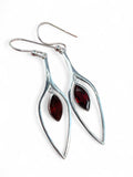 Garnet Solid 925 Sterling Silver Earrings