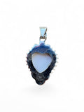 Heart Pink Conch Solid 925 Sterling Silver Pendant