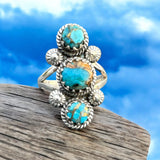 Turquoise & Spiny Oyster Solid 925 Sterling Silver Ring 7