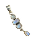 Rainbow Moonstone Solid 925 Sterling Silver Pendant