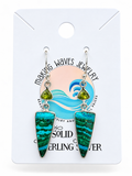 Malachite Azurite & Peridot Solid 925 Sterling Silver Earrings