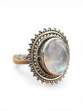 Rainbow Moonstone Solid 925 Sterling Silver Ring 10