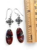 Red Brecciated Jasper Solid 925 Sterling Silver Earrings