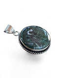 Moss Agate Silver Overlay Pendant