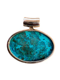Shattuckite & Moonstone Solid 925 Sterling Silver Pendant