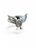 Labradorite bat Solid 925 Sterling Silver Ring 7.5