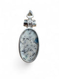 K2 & Blue Topaz Solid 925 Sterling Silver Pendant