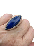 Blue Lapis Solid 925 Sterling Silver Ring 8