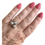 Triple Pearl Solid 925 Sterling Silver Ring 9