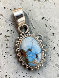 Golden Hills Turquoise Solid 925 Sterling Silver Pendant