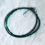 Malachite 2 mm Beaded Necklace