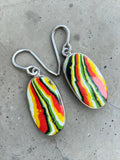 Fordite Solid 925 Sterling Silver Earrings