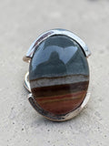 Polychrome Jasper Solid 925 Sterling Silver Ring 7