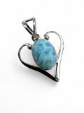 Caribbean Larimar Solid 925 Sterling Silver Pendant