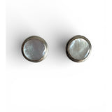 10 mm Mother of Pearl Solid 925 Sterling Silver Stud Earrings