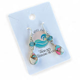 Kingman Cotton Candy Turquoise & Blue Topaz Solid 925 Sterling Silver Earrings