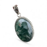 Moss Agate Solid 925 Sterling Silver Pendant
