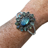 Labradorite Solid 925 Sterling Silver Cuff Bracelet