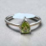 Peridot Solid 925 Sterling Silver Stack Ring