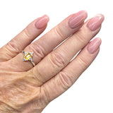 Citrine & White Topaz Solid 925 Sterling Silver Ring 5