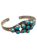 Kingman Turquoise Solid 925 Sterling Silver Cuff Bracelet