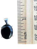 Faceted Black Onyx Solid 925 Sterling Silver Pendant