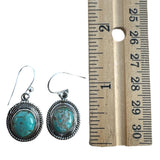 Number 8 Turquoise Solid 925 Sterling Silver Earrings